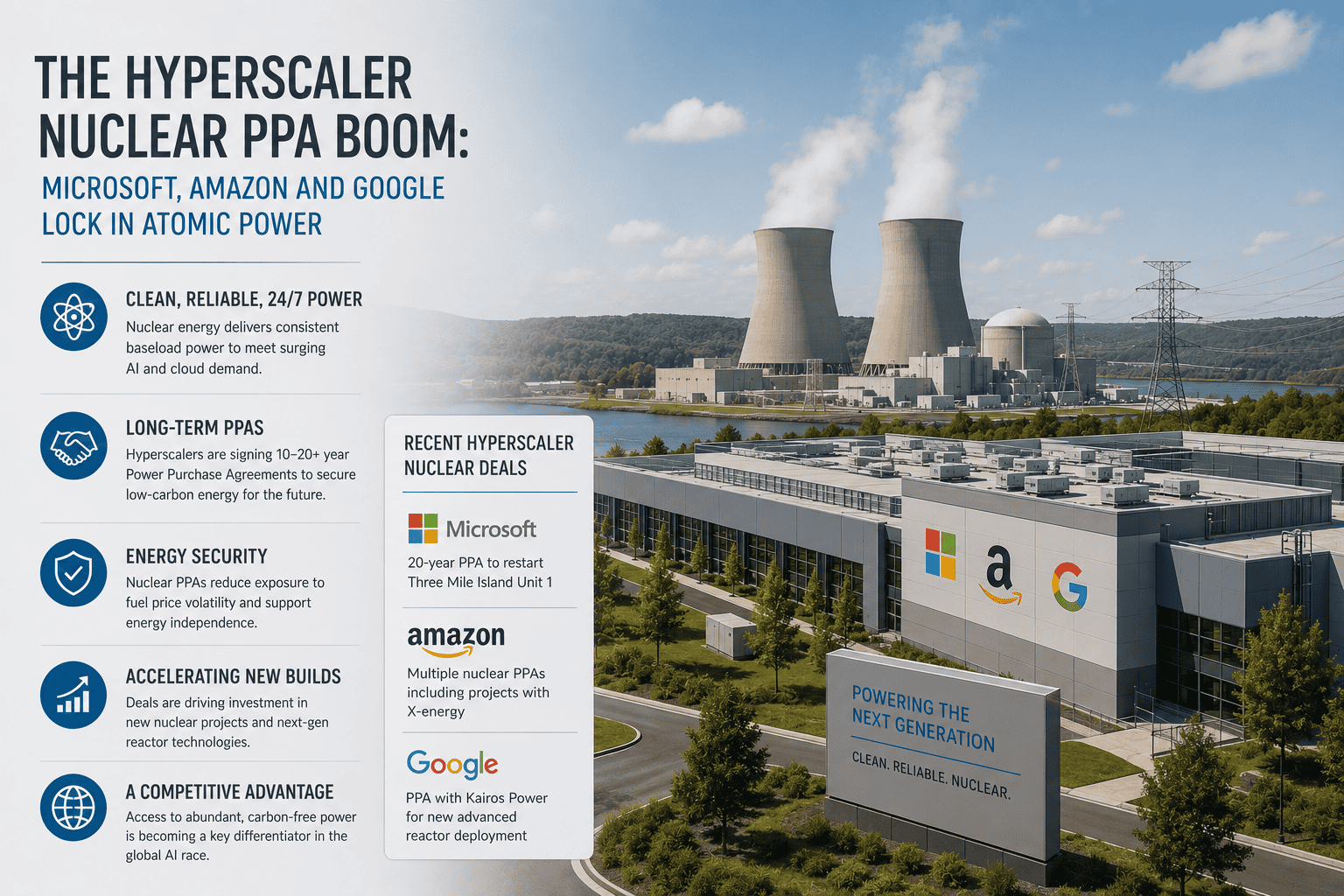 The Hyperscaler Nuclear PPA Boom: Microsoft, Amazon, and Google Lock in Atomic Power
